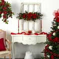 thumbnail image 5 of Nearly Natural Poinsettia & Berry Centerpiece, 5 of 6