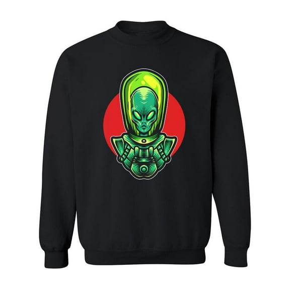 Space Alien Design Sweatshirt Men -Image by Shutterstock, Male x-Large
