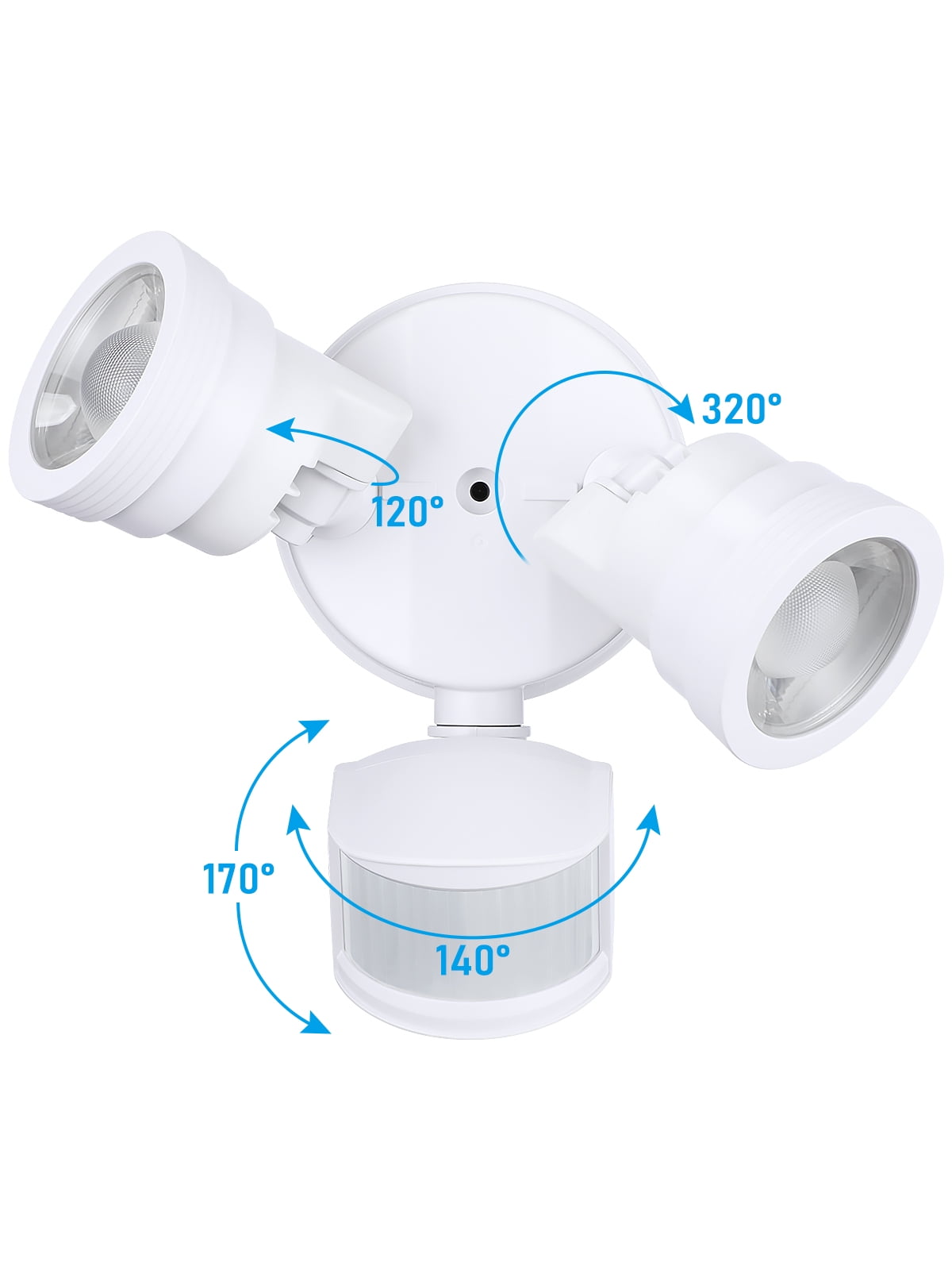4 Pack 25W LED Security Light with Motion Sensor, Dusk to Dawn Flood Wall Light, 30°-80° Beam Angle Adjustable, 5000K Daylight, ETL Listed, White