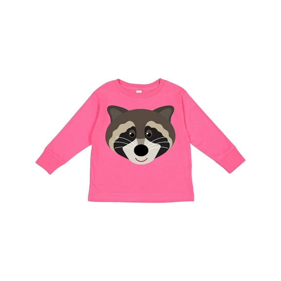 Inktastic Raccoon Animal Face Boys or Girls Long Sleeve Toddler T-Shirt