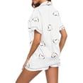 thumbnail image 5 of Women's Home Casual Print Button Up Lapel V Neck Top and Shorts Pocket Short Sleeve Shorts Pajamas Set 2pc Sleepwear LoungewearMulticolor,L, 5 of 6