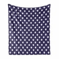 thumbnail image 1 of Navy Soft Flannel Fleece Throw Blanket, Bunch of Star USA American Flag Proud National Graphic Design, Cozy Plush for Indoor and Outdoor Use, 50" x 60", Purple White, by Ambesonne, 1 of 6