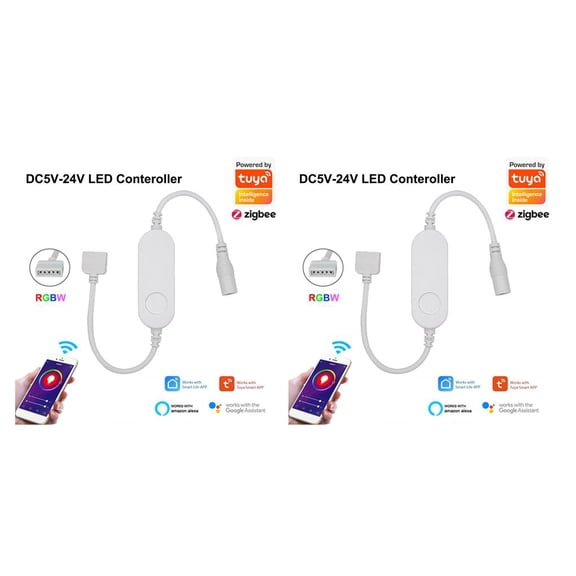 Inteprter Controlador de tira de luz LED RGB para teléfono móvil, interruptor de atenuación de pared de salón remoto, suministros de iluminación RGBW RGBW 5 agujeros 2piezas