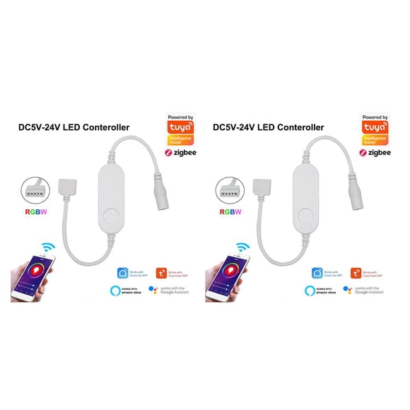Inteprter Controlador de tira de luz LED RGB para teléfono móvil, interruptor de atenuación de pared de salón remoto, suministros de iluminación RGBW RGBW 5 agujeros 2piezas
