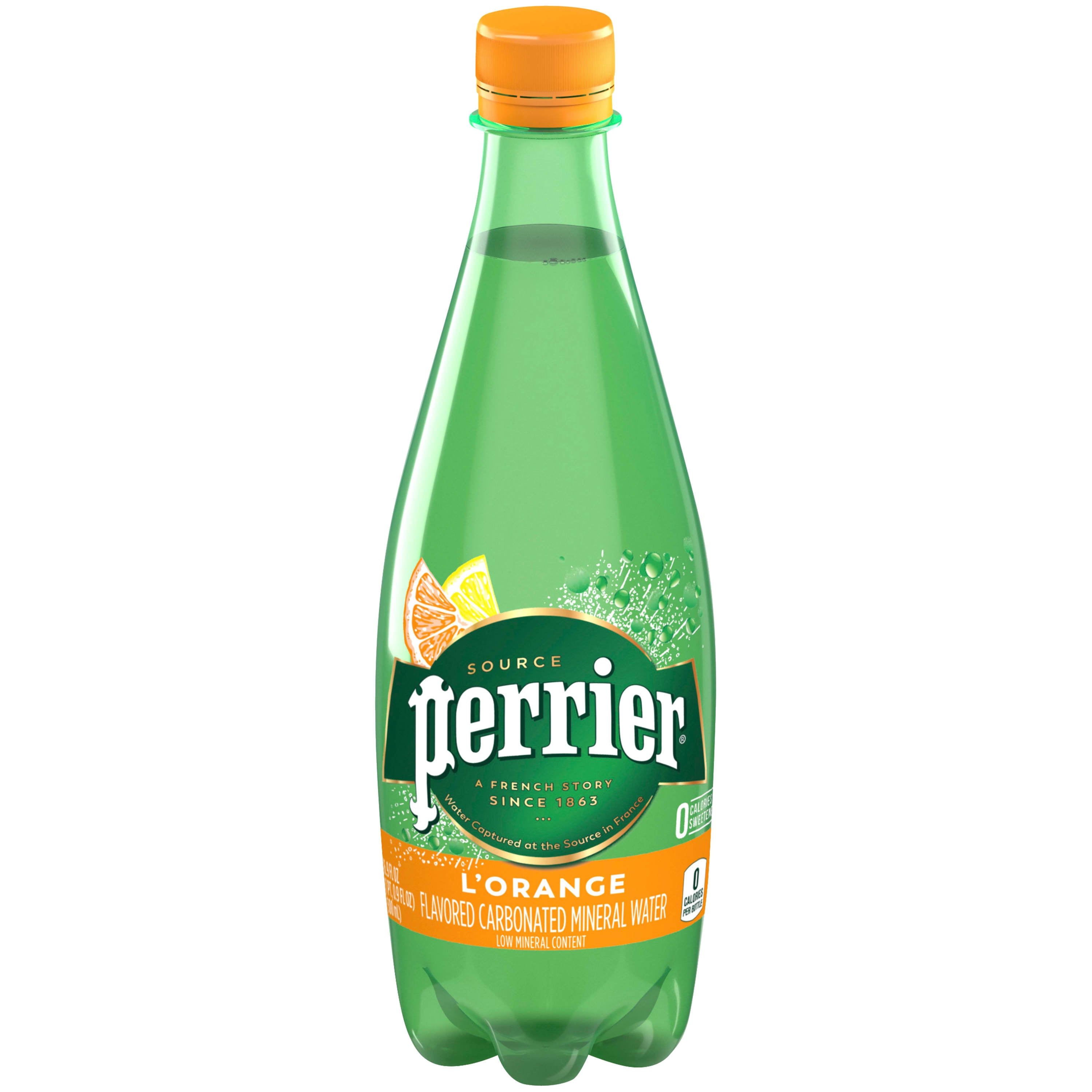 Perrier L'Orange Flavored Sparkling Water, 16.9 FL OZ Plastic Water Bottle 16.9 fl oz.