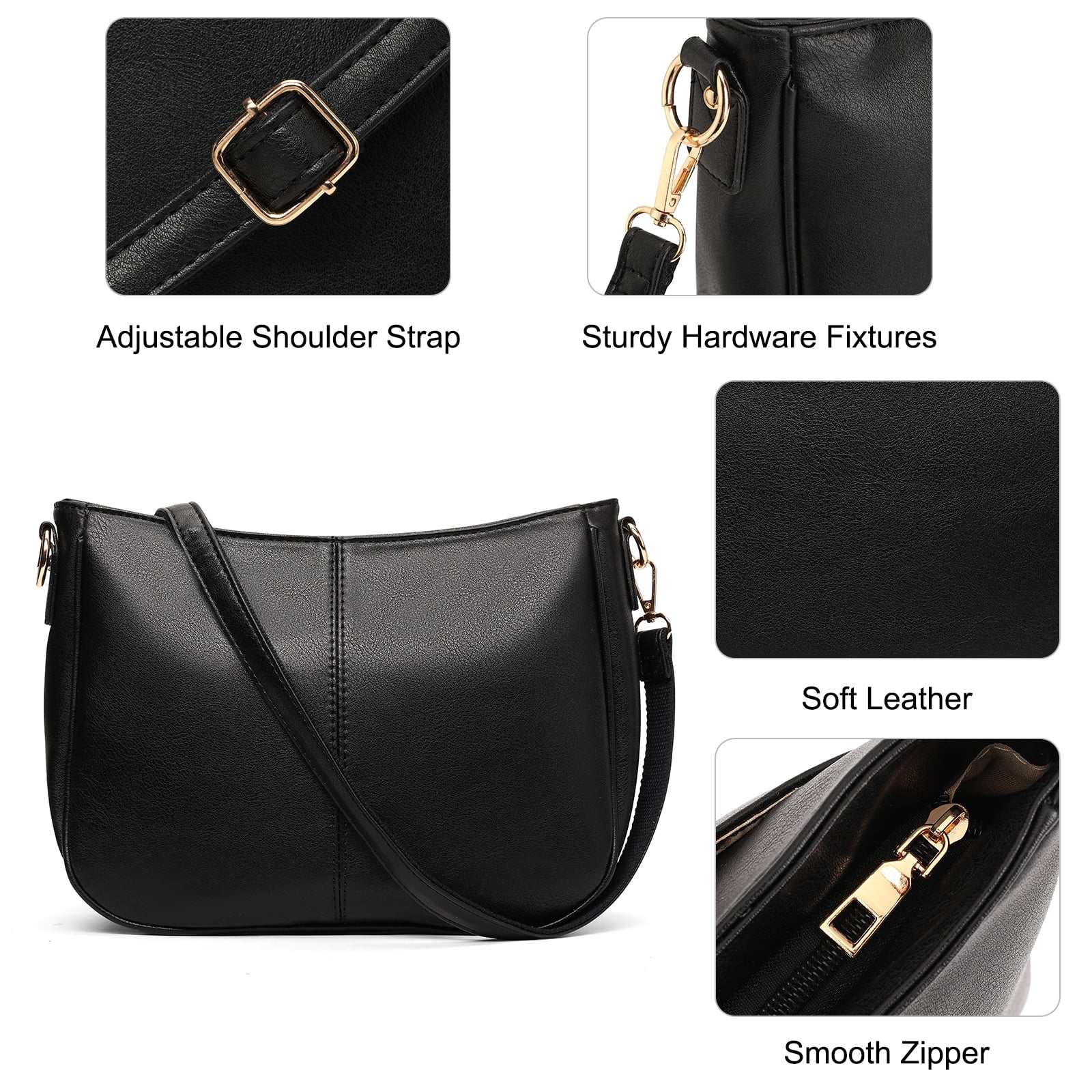 SENDEFN Small Shoulder Handbags for Women Waterproof Purse Soft Leather Crossbody Bags with Removable Shoulder Straps