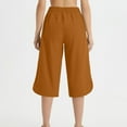 thumbnail image 6 of Ropa de Verano Para Mujer! QATAINLAV Capri Pants for Women Drawstring Elastic Waist Pants Solid Casual Side Slit Cycling Hiking Cropped Trousers with Pockets Summer Vacation Outfits Orange XL, 6 of 8