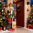thumbnail image 7 of Shoreew Christmas Nutcracker Ornament Large Wooden Soldier Nutcracker Figurine for Christmas Tree Front Door Hotel Decoration, 7 of 7