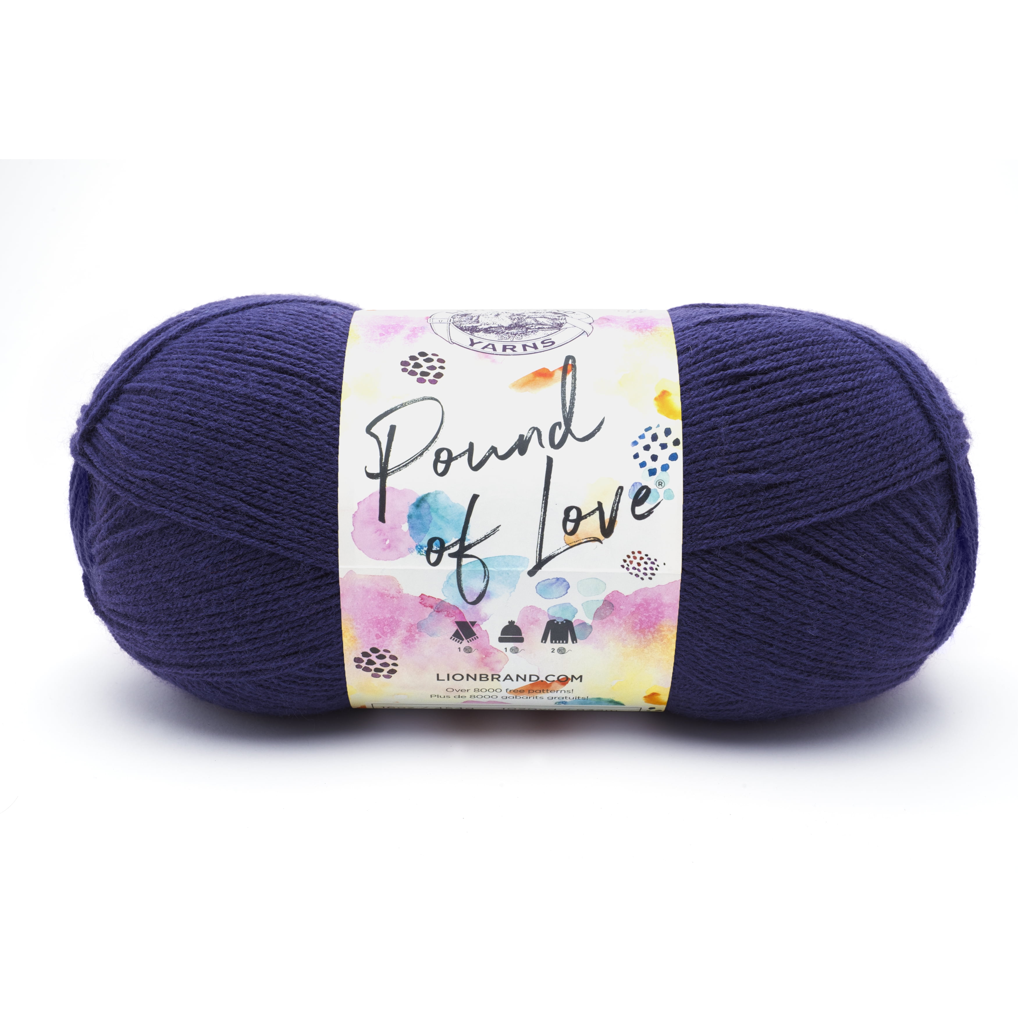 Lion Brand Yarn Pound of Love Navy 1 Pound Baby Medium Acrylic Blue Yarn 1 Pack