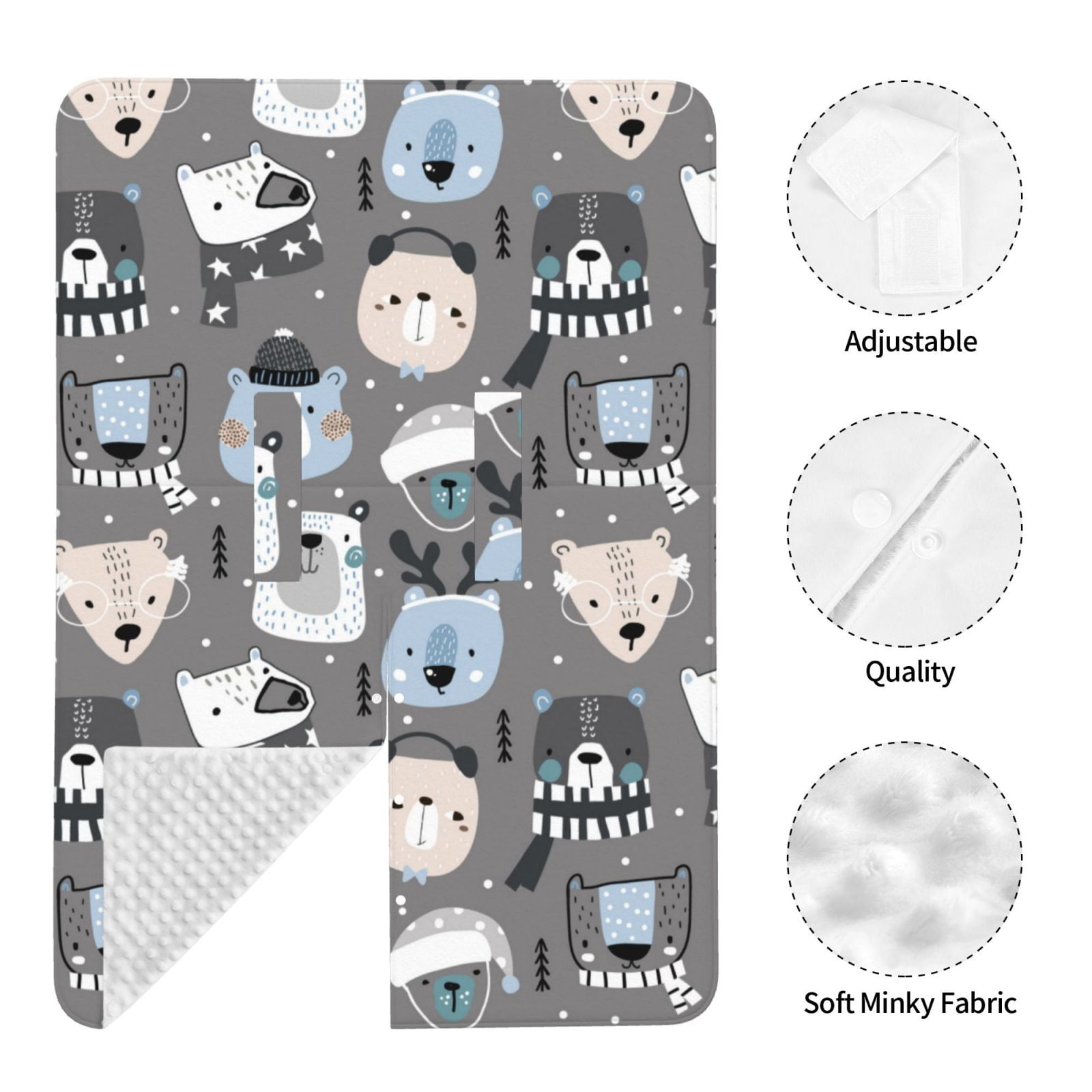 Car Seat Cover Baby - winter Scarf cute beer Breathable Infant Car Seat Cover for Baby Carseat, Lightweight Comfort Baby Essentials Must Haves Newborn Stuff for Girl Boy