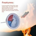 thumbnail image 5 of Yuedong 0-300℃ Stainless Steel Barbecue BBQ Smoker Grill Thermometer Temperature Pointer Celsius Home Kitchen Thermometers Parts with Hex Nut, 5 of 7