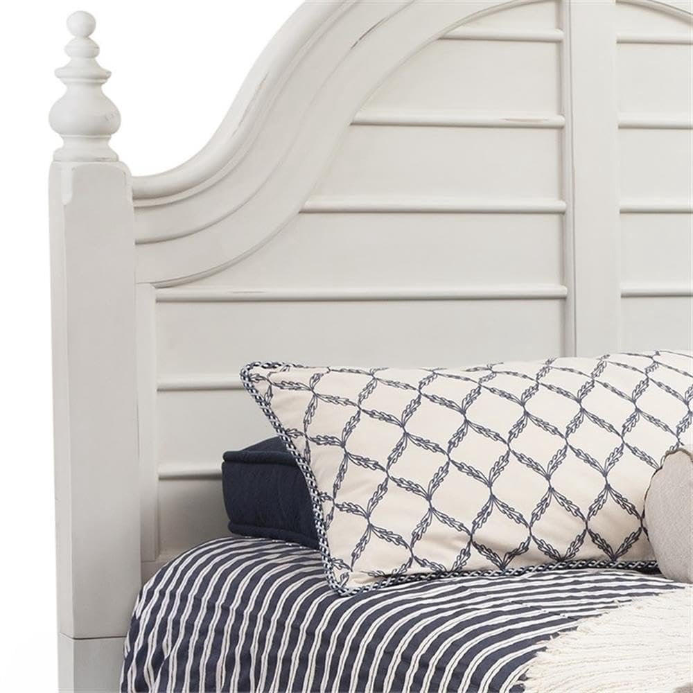 American Woodcrafters Rodanthe Dove White King Wood Panel Headboard