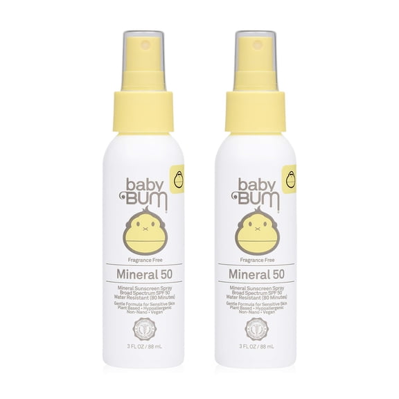Spray de protección solar Sun Bum Baby Bum SPF 50, 90 ml, paquete de 2