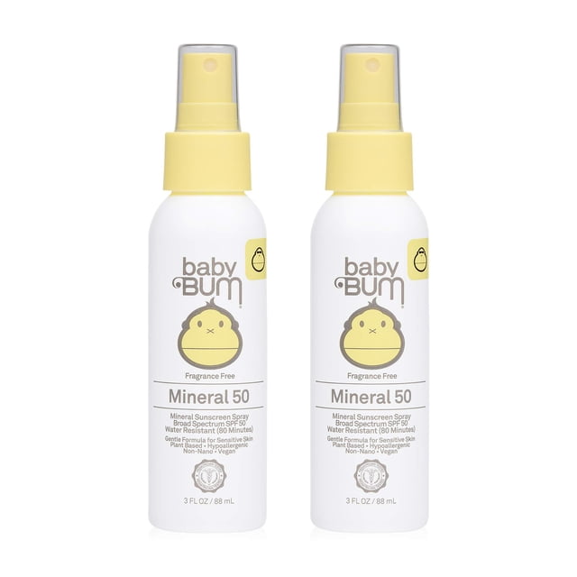 Spray de protección solar Sun Bum Baby Bum SPF 50, 90 ml, paquete de 2