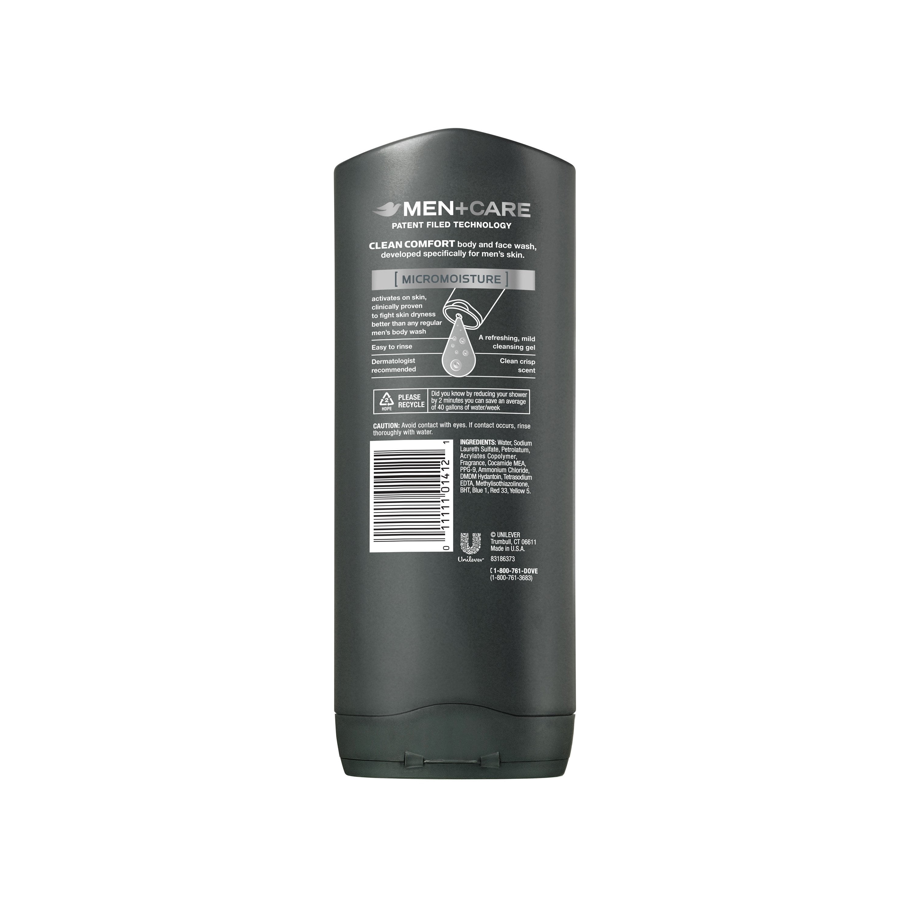 Dove Men+Care Clean Comfort Body and Face Wash - Twin Pack