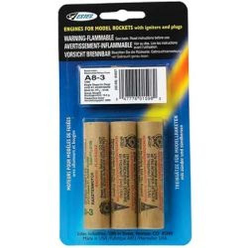 ESTES A8-3 Model Rocket Engines 3 Pack