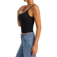 thumbnail image 4 of 2 Pack Women's Spaghetti Strap Crop Cami Tank Tops, U Neck Low Back Slim Fit Sleeveless Layering Camisole, 4 of 8