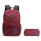 thumbnail image 1 of Mochila elegante para estudiantes, mochila portátil para ocio al aire libre, bolsa para lápices, conjunto para almacenamiento de libros, color rojo vino, 1 of 5
