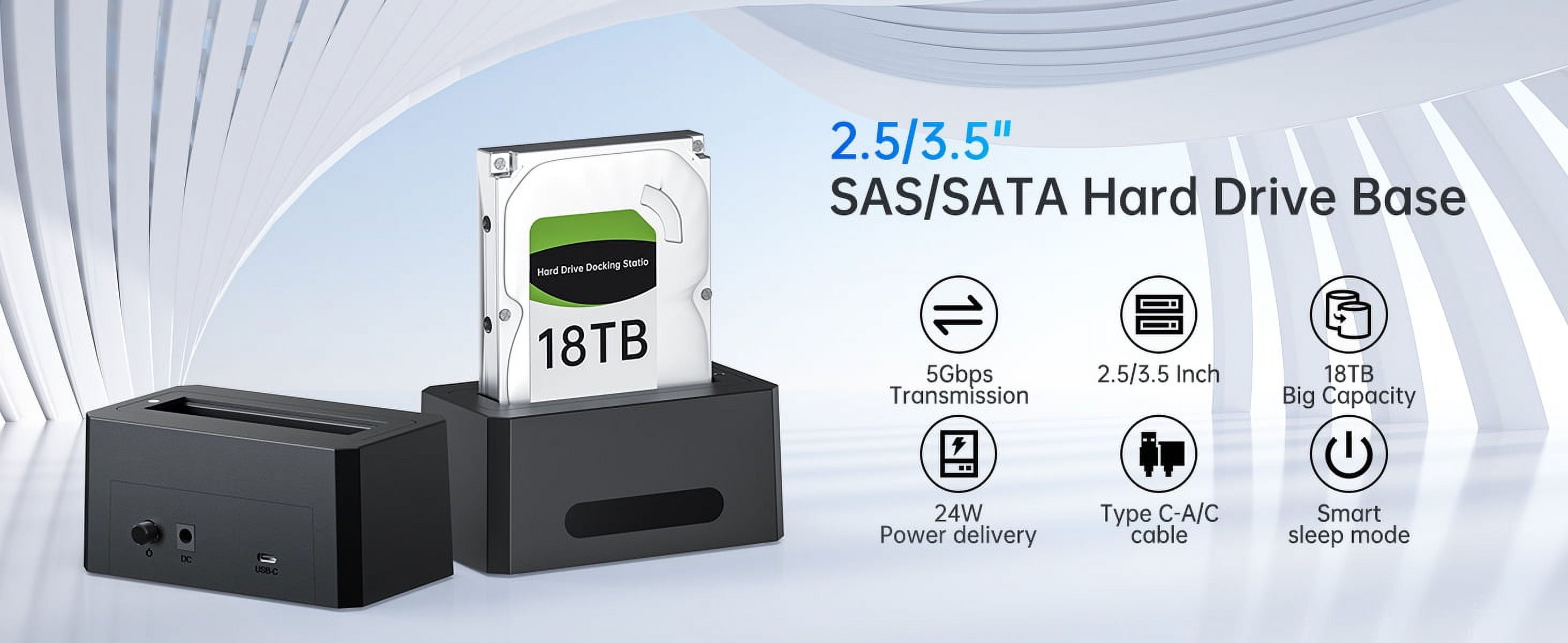 SALALIS External HDD 5Gbps 3.5 Inch Aluminum Alloy Low Noise USB 3.0 Interface Compact Lightweight External Hard Drive for Computer (2TB US Plug)