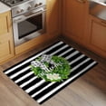 thumbnail image 2 of Rectangle Rug 2x3ft Area Rug,Farmhouse Green Wreath Flower Area Rugs for Living Room Bedroom,Checkered Bow Black Stripe Floor Mat Non-Slip Non-Shedding Carpet Indoor Accent Rugs, 2 of 9