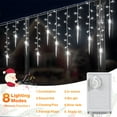 thumbnail image 4 of DONGPAI Christmas Icicle Lights, 11.5Ft 96 LED 8 Modes Icicle String Lights with 16 Drops Window Curtain Fairy Lights Outdoor Indoor for Christmas Wedding Holiday Decor, 4 of 8