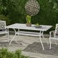 thumbnail image 2 of GDF Studio Honolulu Traditional Outdoor Aluminum Rectangular Dining Table, White, 2 of 10
