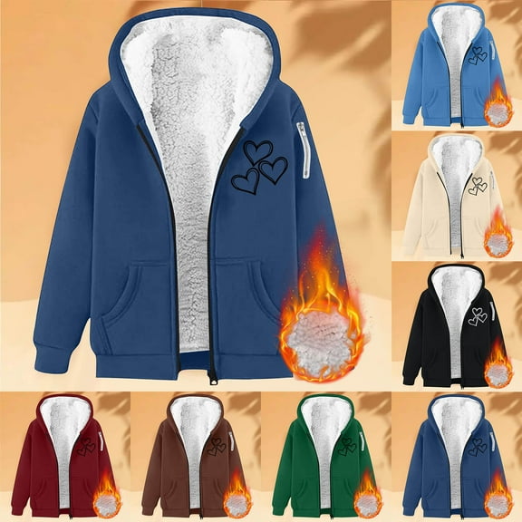 Rvasteizo Fall Winter Women's Plus Full Zip Fleece Hoodie Solid Long Sleeve Drop Shoulder
