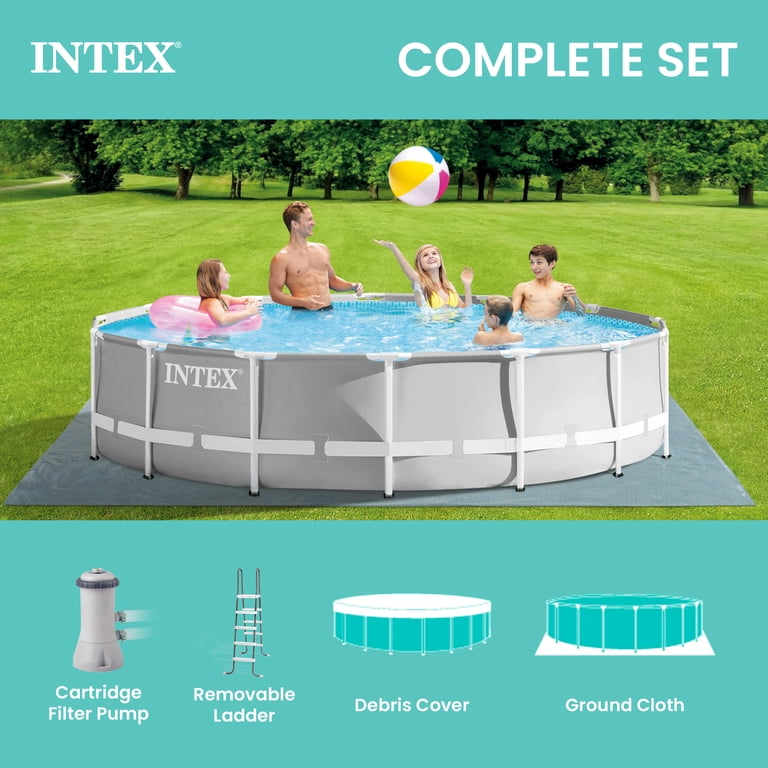 Intex Easy Set Up 15ft x 42in Prism Frame Above Ground Pool with