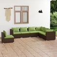 thumbnail image 1 of vidaXL 7 Piece Garden Lounge Set with Cushions Poly Rattan Brown, 1 of 4