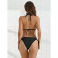 thumbnail image 4 of DARING DIVA Women's Triangle Halter Bikini Sets X-Small Black, 4 of 6
