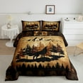 thumbnail image 2 of Manfei Wolf Print Bedding King Comforter Set, Jungle Wildlife Down Comforter, Farmhouse Theme Reversible Duvet Insert, Lightweight Room Decorative, 3 Pieces, 2 of 8