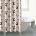 thumbnail image 4 of Beige Highland Cow Flower Pattern Shower Curtain 84"x72" ,Bathroom Decorative Shower Curtains Set with 12 Hooks,Modern Waterproof Washable Shower Curtain, 4 of 6