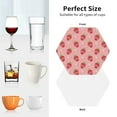 thumbnail image 6 of Yiaed Strawberries Print Leather Coasters for Drinks - Cup Coasters Coffee Table Kitchen Table Bar, Home & Office Gifts Handmade Drink Coasters-Hexagon, 6 of 6