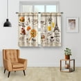 thumbnail image 2 of Food Wood Kitchen Curtains - Menu Pizza Burger Cafe Farmhouse Small Short Western Tier Window Curtains Over Sink for Living Dining Room Decor Rod Pocket Window Drapes 36 Inch Length Set 28"x36", 2 of 5