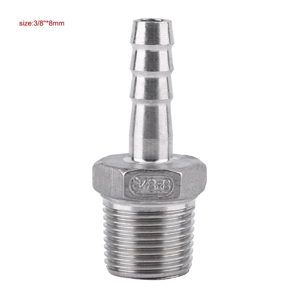 1/2" BSPT Male Fitting x 12 mm ID Barb Hose Tail Connector Stainless Steel 304 