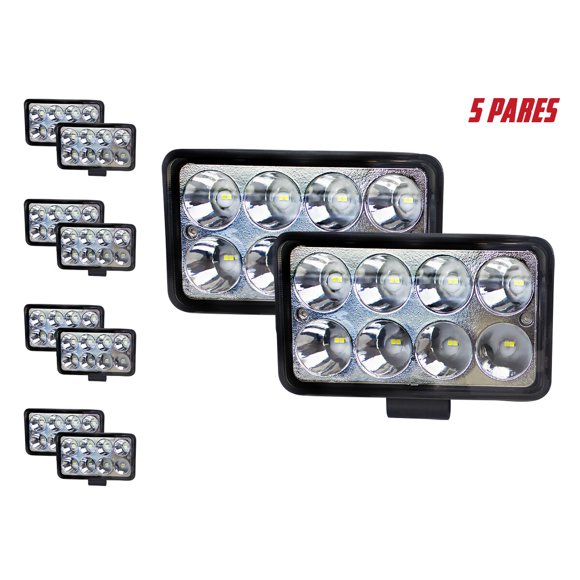 5 Pares De Faros Rectangulares Tunelight 8 Leds 32 Watts TUNELIGHT-RENOVATIO .