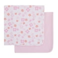 thumbnail image 3 of Parent's Choice Pink Floral 100% Cotton 2-Pack Thermal Baby Blanket, Infant Girl, 3 of 11