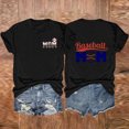 thumbnail image 2 of DeHolifer Women's T Shirt Letter Printed Baseball Mom Short Sleeve Crewneck Casual T Shirt Loose Fashion Tee Tops Black 2XL, 2 of 3