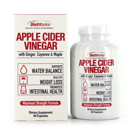 DietWorks Apple Cider Vinegar Dietary Supplement, 90 Capsules