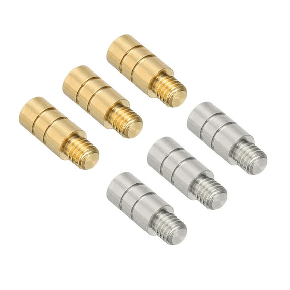 Uxcell 2g Dart Weights, Brass Add Accentuator 2BA Thread for Dart Accessories, Gold Tone Silver Tone 6Pcs