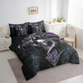thumbnail image 2 of Erosebridal Halloween Dragon Skull Bedding Sets Twin Size, Hippie Grey Purple Sword Comforter Sets with Sheets, Breathable 7-Piece, 2 of 5