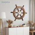 thumbnail image 5 of Inanosa 36" Premium Nautical Wooden Ship Boat Wheel | Captain Pirate Ship's Wheel | Home Décor Wall Sculptures, 5 of 5
