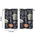 thumbnail image 4 of Vintage Kitchen Food Cooking Chef Tier Cafe Curtains for Bathroom Living RV Rod Pocket Window Drapes 36 Inch 2 Panels Set 28"x36" 2 Panels Window Treatment Tiers, 4 of 4