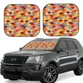 thumbnail image 1 of Balery Japanese Style Fish Scales Parasol para parabrisas de coche de 2 piezas | Parasol plegable para parabrisas delantero de coche para la mayoría de sedanes-Small, 1 of 6