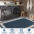 thumbnail image 4 of Garvee 4'x4' Scalloped Washable Round Area Rug Natural Jute Carpet, Non Slip Low Pile Rug for Patio, Living Room, Bedroom, Home Decor, Blue, 4 of 7
