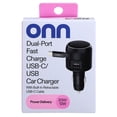 thumbnail image 6 of onn Dual-Port Fast Charge USB-C/USB Car Charger with Built-In Retractable USB-C Cable, 6 of 7