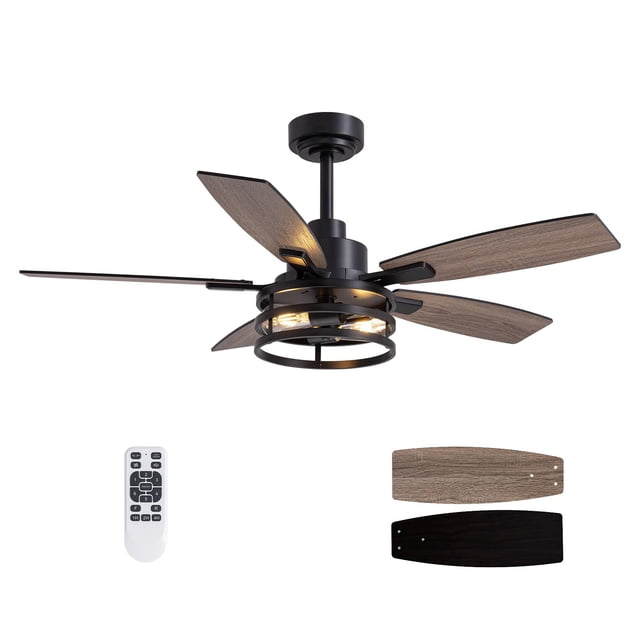 Ventilador de techo LuminFan de 46 pulgadas con luces y control remoto negro