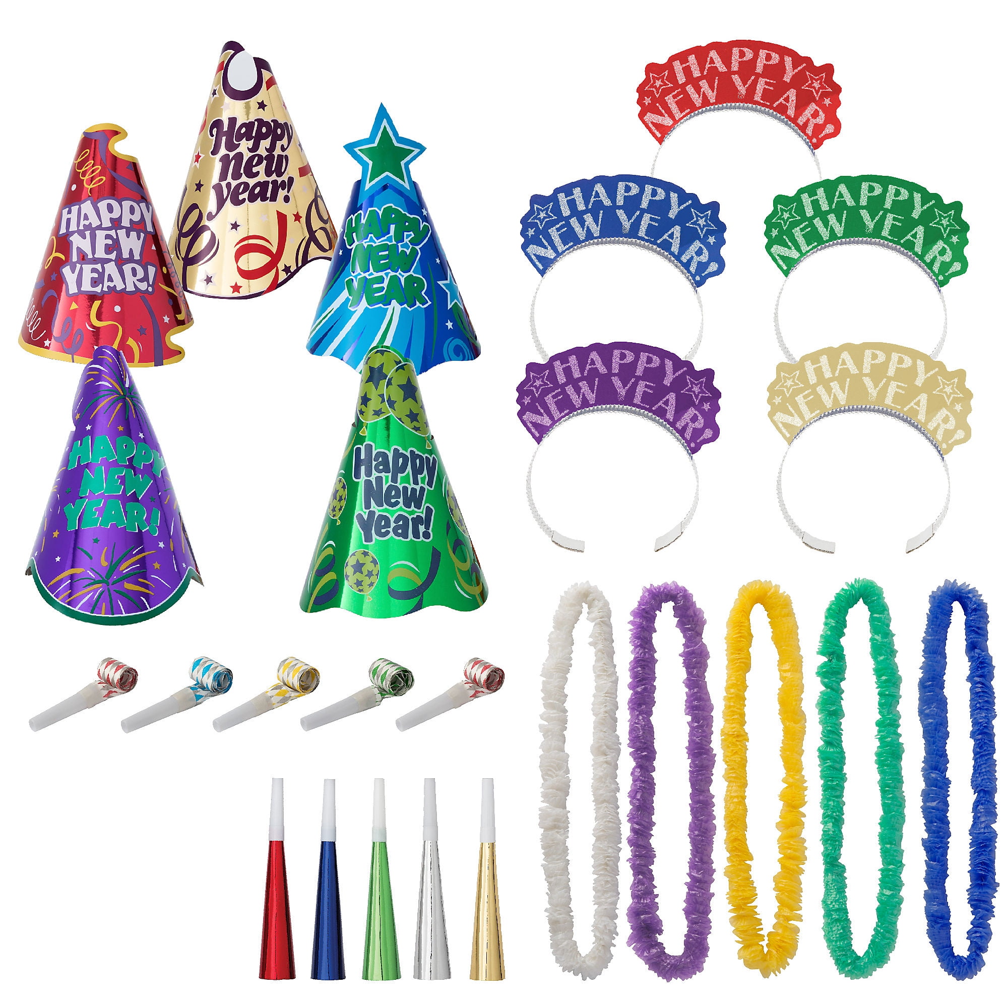 Amscan Let’s Party New Year's Party Kit for 10, Includes Party Hats and