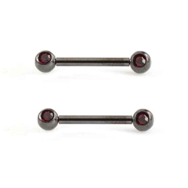 Paire de Barre à Mamelon Push-In avec Zircone Cubique 14 g