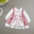 thumbnail image 4 of Lovskoo Toddler Infant Baby Girls Dress Spring And Fall Long-Sleeved Puffy Gauze Tulle Princess Dress 5 Months-3 Years Pink, 4 of 6